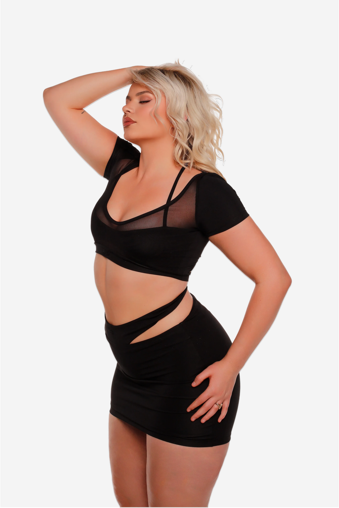 SHEER MIX CROP TOP