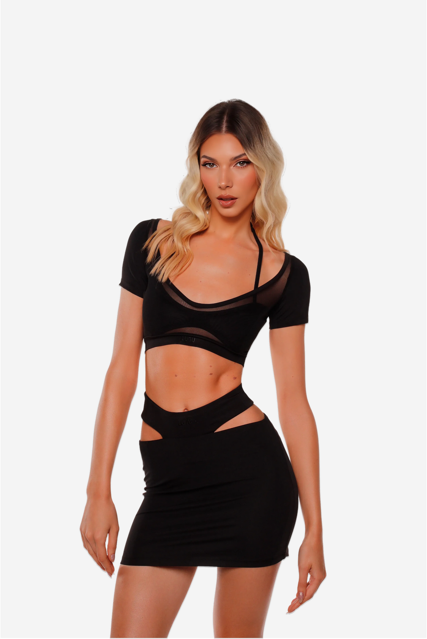 SHEER MIX CROP TOP
