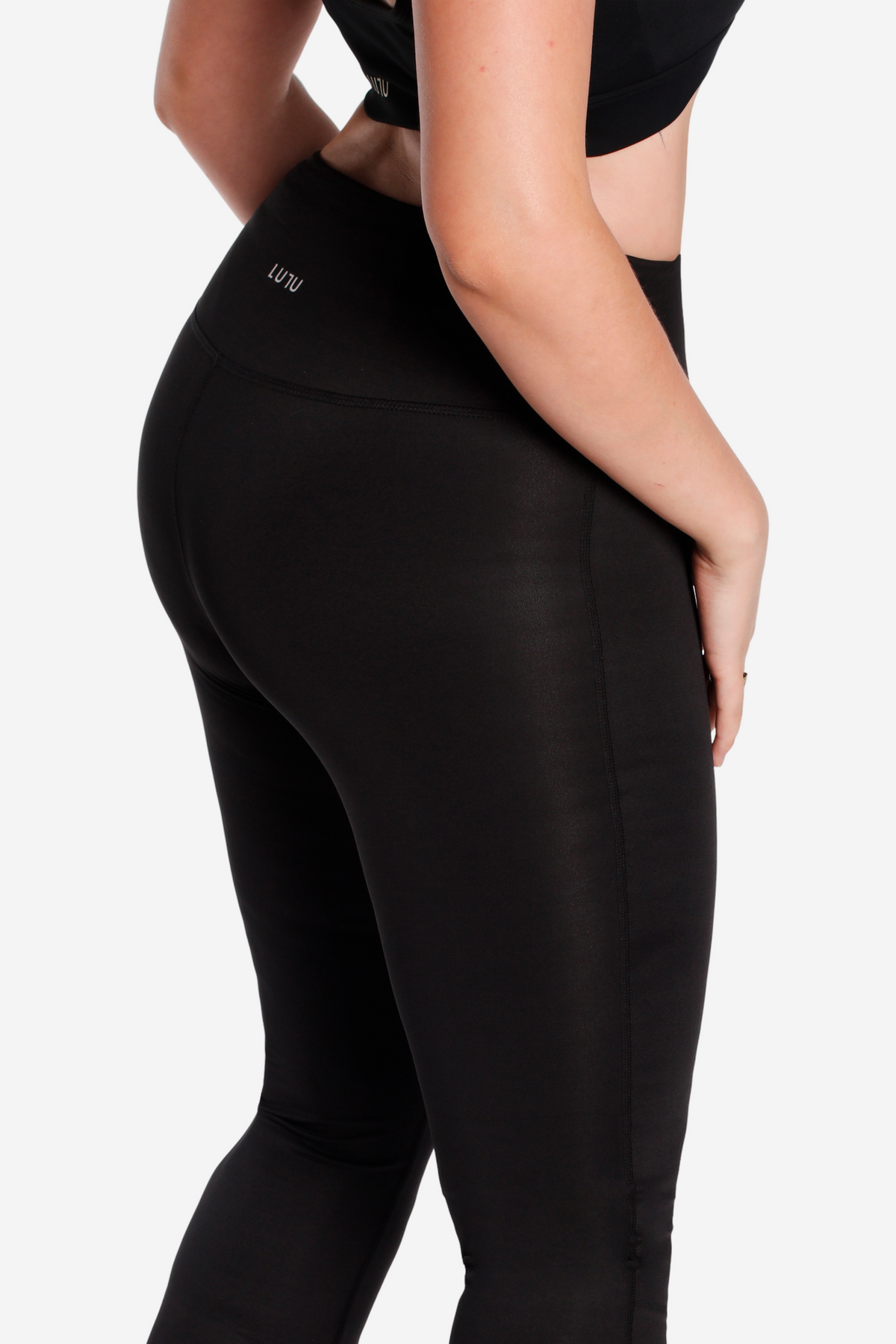 BLACK HIGH WAIST FLARE LEGGINGS